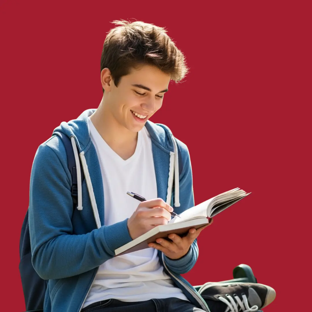 Student taking notes